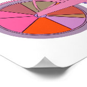 花カラフル付きヴィンテージイラストレーション ポスター (角)