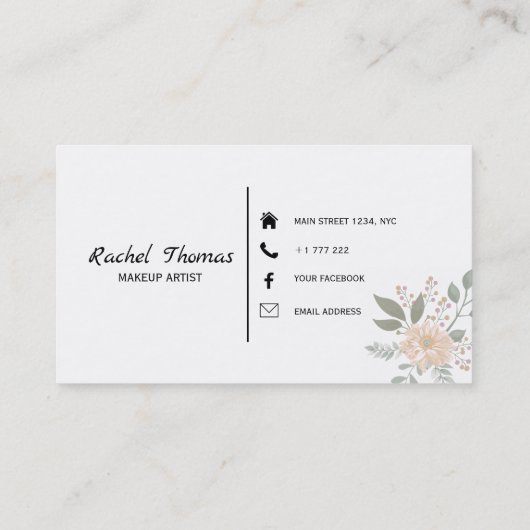 花カラフル付けアーティスト 名刺 (裏面)