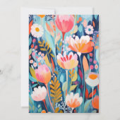 花カラフル付シャワーバイメール50誕生日 招待状 (裏面)