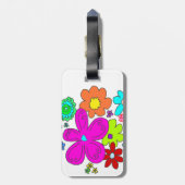 花カラフル付パーソナライズされた荷物タグ ラゲッジタグ (裏面縦)