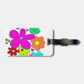 花カラフル付パーソナライズされた荷物タグ ラゲッジタグ (裏面横)