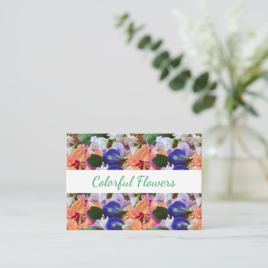 花カラフル写真 名刺 (スタンド正面)