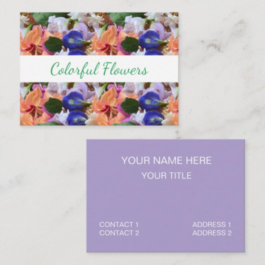 花カラフル写真 名刺 (正面/裏面)