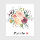 花カラフル切り シール (シート)