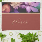 花カラフル台所用タオル キッチンタオル (折り畳み)