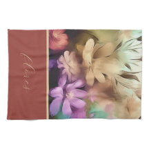 花カラフル台所用タオル