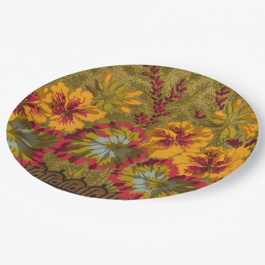 花カラフル咲きナスタウムズベリーズパートウェア ペーパープレート (アングル)