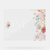 花カラフル咲きボホファースト誕生日へようこそ アクリルサイン (正面)