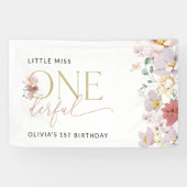 花カラフル咲きボホファースト誕生日へようこそ 横断幕 (横)