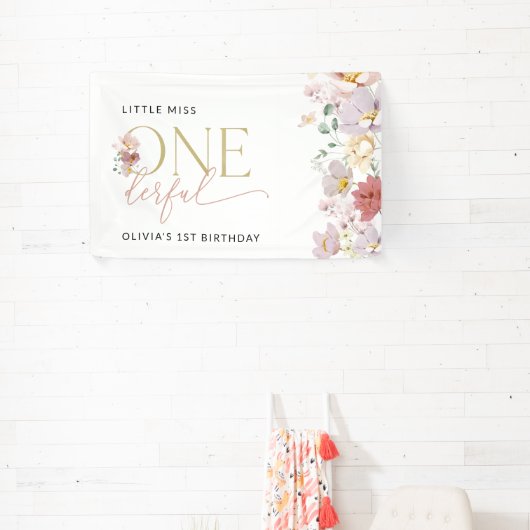 花カラフル咲きボホファースト誕生日へようこそ 横断幕 (インサイチュ)