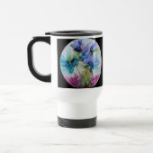 花カラフル咲き紫ピンクアート トラベルマグ (左)