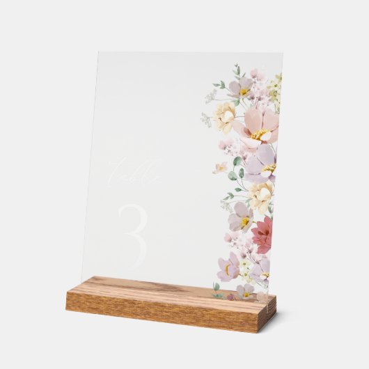 花カラフル咲き野花ぼほ表 アクリルサイン (傾斜)