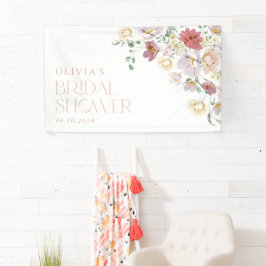 花カラフル咲き野花ブライダル歓迎 横断幕