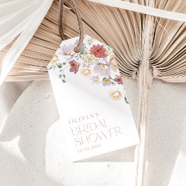 花カラフル咲き野花ボホブライダルシャワー ギフトタグ