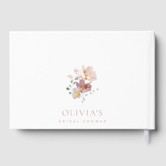 花カラフル咲き野花ボホブライダルシャワー ゲストブック (裏面)