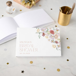 花カラフル咲き野花ボホブライダルシャワー ゲストブック