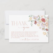 花カラフル咲き野花ボホブライダルシャワー サンキューカード (正面)