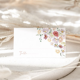 花カラフル咲き野花ボホブライダルシャワー プレイスカード