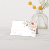 花カラフル咲き野花ボホブライダルシャワー プレイスカード (正面)