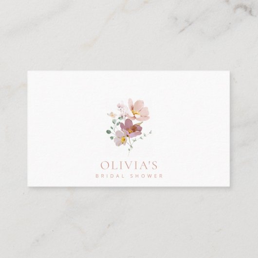 花カラフル咲き野花ボホブライダルシャワー プレイスカード (裏面)