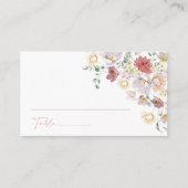 花カラフル咲き野花ボホブライダルシャワー プレイスカード (正面)