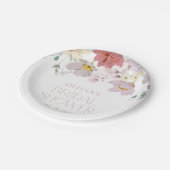 花カラフル咲き野花ボホブライダルシャワー ペーパープレート (アングル)