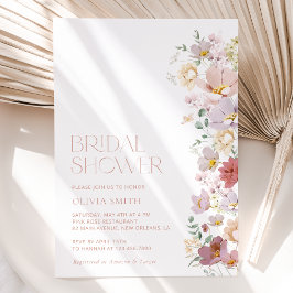 花カラフル咲き野花ボホブライダルシャワー 招待状