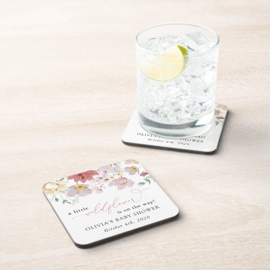 花カラフル咲き野花ボホ赤ちゃんシャワー コースター (右側)