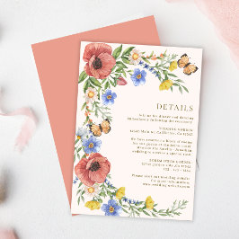 花カラフル咲き野花春の結婚式詳細 エンクロージャーカード