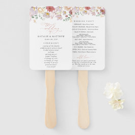 花カラフル咲き野花結婚式 プログラム ハンドファン