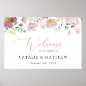 花カラフル咲き野花結婚歓迎 ポスター