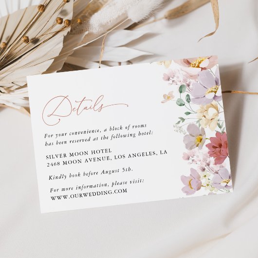 花カラフル咲き野花結婚詳細 エンクロージャーカード