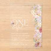 花カラフル咲き野花誕生日 アクリル招待状 (正面)