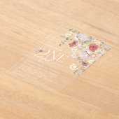 花カラフル咲き野花誕生日 アクリル招待状 (レイダウン)