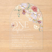 花カラフル咲き野花誕生日 アクリル招待状 (正面)