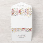 花カラフル咲き野花誕生日 オールインワン招待状 (外側)