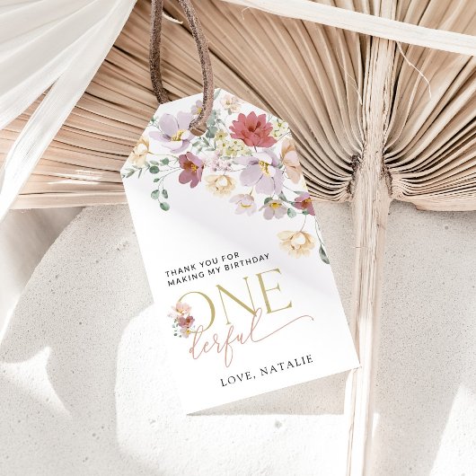 花カラフル咲き野花誕生日 ギフトタグ