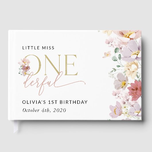 花カラフル咲き野花誕生日 ゲストブック (正面)