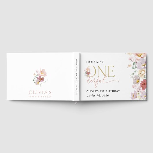 花カラフル咲き野花誕生日 ゲストブック (全面)