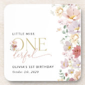 花カラフル咲き野花誕生日 コースター (正面)