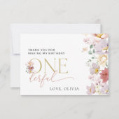 花カラフル咲き野花誕生日 サンキューカード (正面)