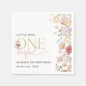 花カラフル咲き野花誕生日 スタンダードカクテルナプキン (正面)