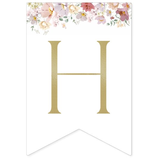 花カラフル咲き野花誕生日 バンティングフラッグ (第2の旗)