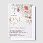 花カラフル咲き野花誕生日 ベラム紙招待状 (オフセット)