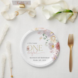 花カラフル咲き野花誕生日 ペーパープレート