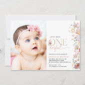 花カラフル咲き野花誕生日 招待状 (正面)