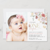 花カラフル咲き野花誕生日 招待状 (正面)