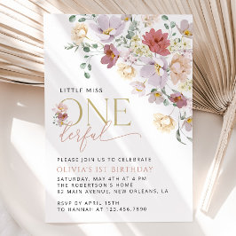 花カラフル咲き野花誕生日 招待状