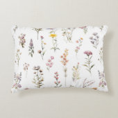 花カラフル咲き野草と庭園花 アクセントクッション (正面)