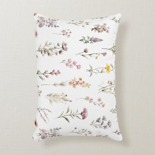 花カラフル咲き野草と庭園花 アクセントクッション (正面(垂直))